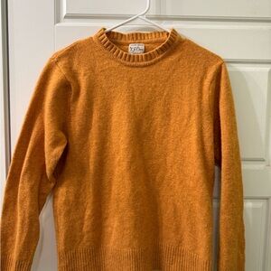 J. Crew Merino Wool Blend Sweater in Warm Orange/Mustard Yellow Size Large